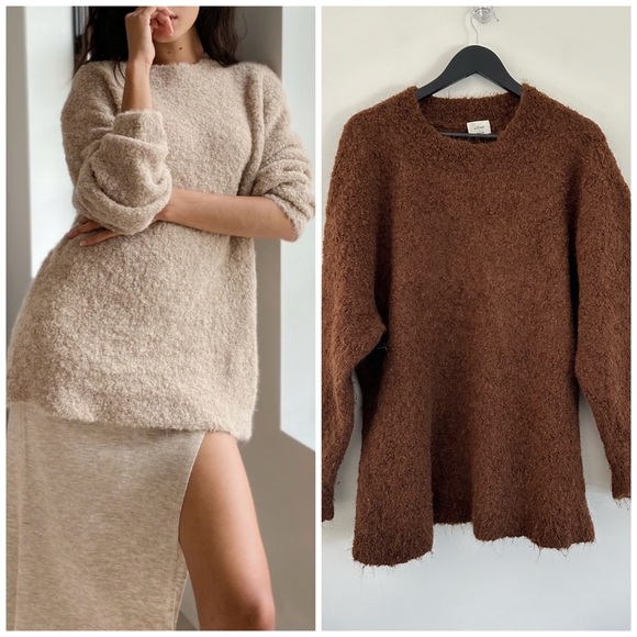 Wilfred Seissan Sweater Alpaca Blend Size 3 L-XL Copper Brown Lightweight - Picture 1 of 12